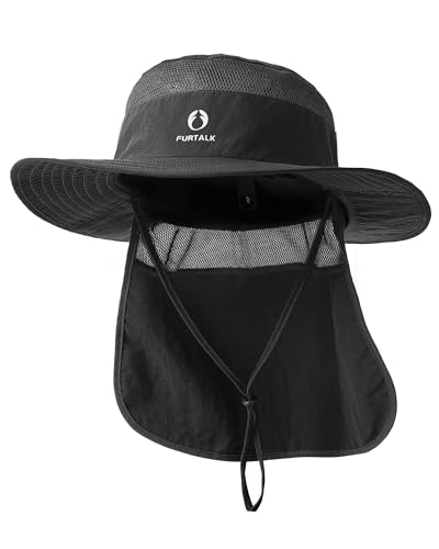 Image of FURTALK Sun Hats for Men Women Fishing Hat with Neck Flap UPF Protection