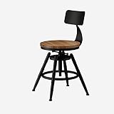BIRLD Taburete Alto Giratorias Sillas De Metal con Respaldo, Size : 45cm
