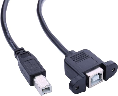 Image of [ 1 Piece USB B Type Male to Female Extension Cable for Panel Mount (USB 2.0 M /F Printer Cable)