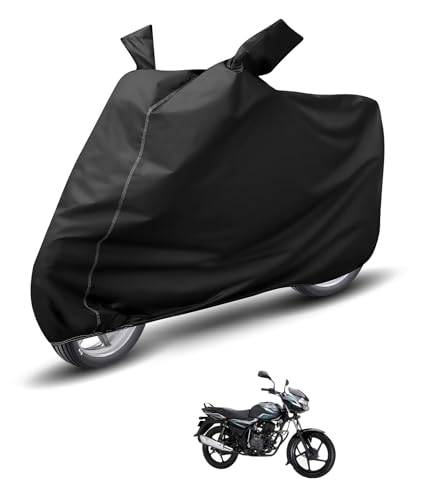 Image of Auto Hub Waterproof Bike Cover Compatible with Bajaj Discover 100 Dustproof, UV Protection Two Wheeler Bike Discover 100 Cover - Black
