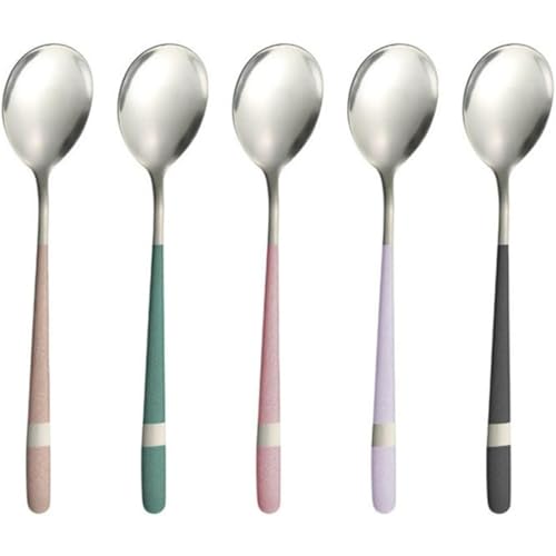 ULOVEJOYスプーン コーヒースプーン ティースプーン おしゃれ かわいい スプーン ステンレス製 つや消しスプーン コーヒー 紅茶 デザート アイスクリームなど 多色 カトラリー 学生