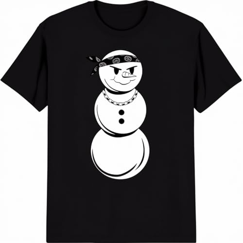 Family Christmas Jeezy Snowman Funny Party T-Shirt Black
