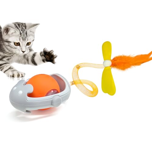 Tyasoleil Cat Ball, Electric Automatic Toys for Indoor Cats, Interactive Cat Toy, Rechargeable Irregular Moving Ball