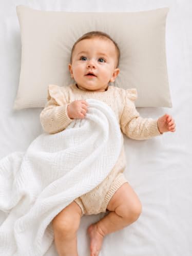 Image of Toddler Pillowcases for 13 inchx18 inch Pillow 2 Pack, Muslin Small Toddler Baby Kids Travel Pillow Covers for Boys Girls with Envelope Closure (Beige & Pale Yellow, 13 x 18 Inch)