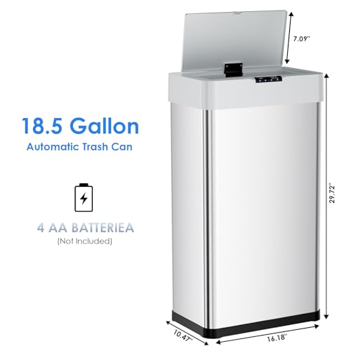 Sensor de basura automático con tapa y sensor de movimiento blanco miniatura 2