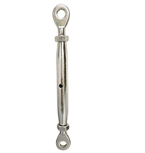 Tensor de cuerpo cerrado para cables Marine SS 316 3/8'' con ojo en ambos extremos miniatura 1