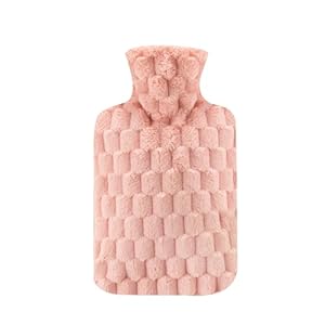 Pitadue Auslaufsichere Wärmflasche mit Plüschbezug