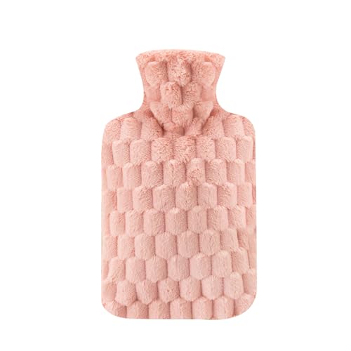 Pitadue Auslaufsichere Wärmflasche mit rosa Überzug