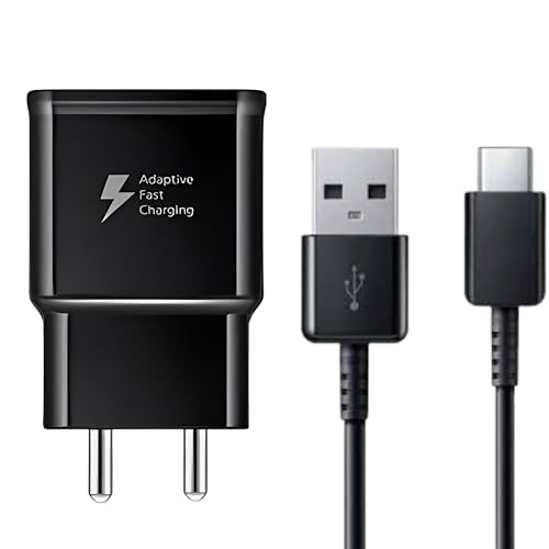 Image of Original 18W 3.0 Fast Charger with Type-C Cable Compatible with Samsung A30, A20, A40, A50, M30, M40,S8, S9,S10, S10 Plus (Black) * with 6 Months Warranty