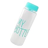 Color azul 500 Ml De Jugo De Botella De Agua Reutilizable Taza De Leche De Fruta Mano Una Botella De Plástico -blue