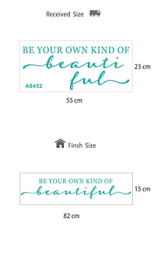Wall Decal - Turquoise Decor - Inspirational Quote. For Girls Rooms, Bedroom, Fitting, Cloakroom, Fashion Lady, Easy To Remove Vinyl Art Mural Sticker Lettering Saying - Be Your Own Kind Of Beautiful #TOP6