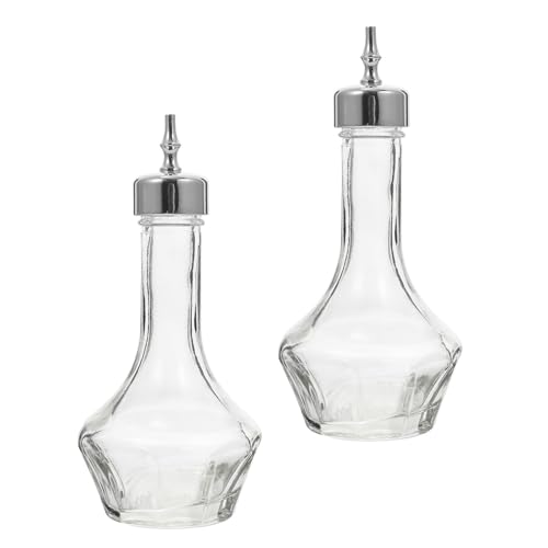 Botella de bitter antigoteo de vidrio para coctelería, set de 2 frascos de 50 ml 2