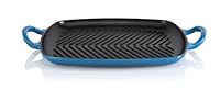 Le Creuset Signature Cast Iron Rectangular Grill, Marseille Blue, 30 cm