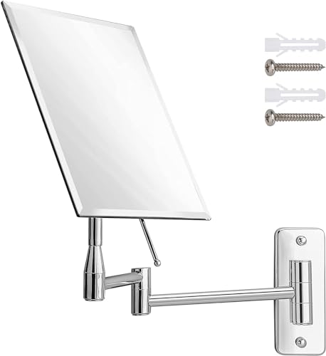 MIRRORVANA Frameless Wall Mount Mirror for Bathroom with 11" Extension Swivel, No Magnification - Image 2