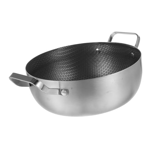 LABRIMP Sartén Antiadherente Inoxidable con de Panal de Miel Sartén Doble Asa para Cocción Casa y Distribución Uniforme del Calor