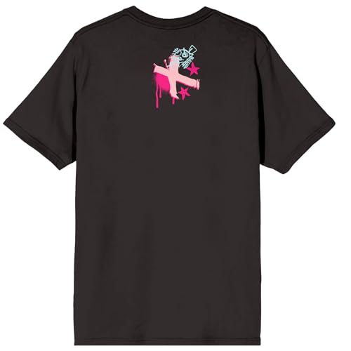 Arcane League of Legends Jinx Front & Back Art Adult Black Crew Neck Short Sleeve T-Shirt3