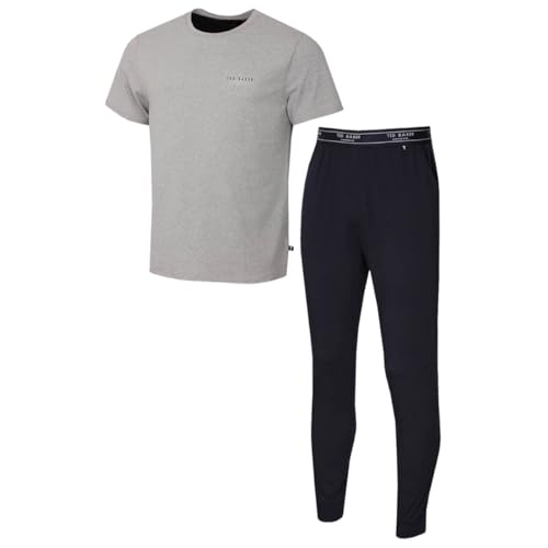Ted Baker Mens T Shirt And Jogger Set - Light Grey/Navy - M