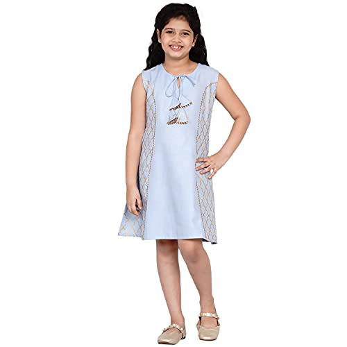Image of Bitiya By Bhama Baby-Girl's Cotton Blend Fit and Flare Midi Casual Dress