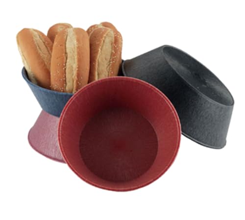 A-to-Z Supply 289-HS-HS1012-RB Lot de 24 Petits paniers de Service Ronds en polyéthylène 20,3 x 5,3 cm Passe au Micro-Ondes et au Lave-Vaisselle Style Framboise Idéal pour Les Restaurants et Les