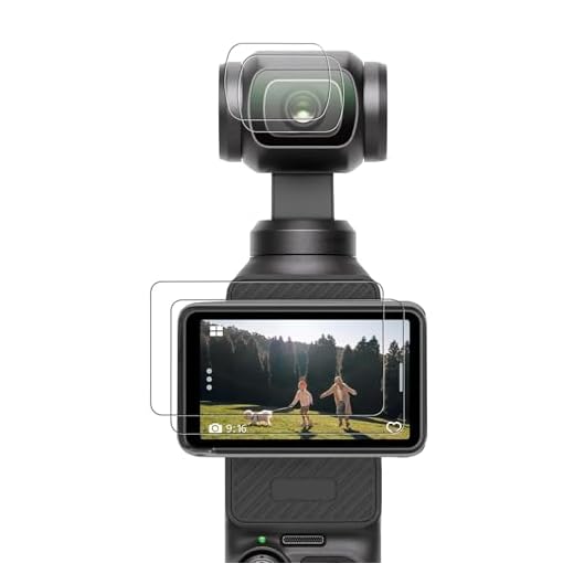 Screen Protector for Action Camera, Lens Protector for Accessories with Tempered Glass LCD Display Film, Ultra HD, 9H Hardness, Scratch Resistant Black