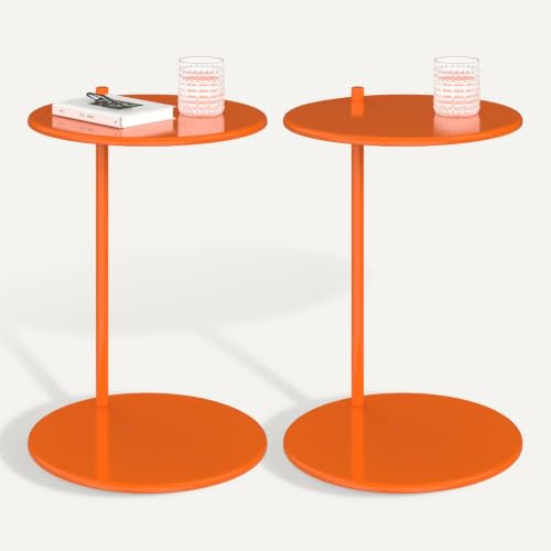 Lot de 2 tables d'appoint rondes table basse bouts de canapé tables de chevet LEONTINE 40 cm métal - vue 6