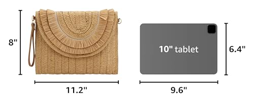 Image of Gets Straw Clutch Purse for Women, Woven Beach Bag Summer Corssbody Purse Small Rattan Shoulder Bag for Travel | Hand-woven