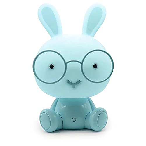 Lampe de Table de Protection des Yeux à LED veilleuse Tactile Lapin Mignon avec Lunettes éclairage d'urgence pour Chambre et Chambre d'enfants Robust (Bleu)
