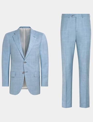 Men's Linen Suit 2-Piece Set Two Buttons Jacket & Pants for Business Trip Daily Banquet4