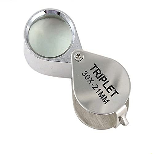 Generic 30X21mm Triplet Loupe Jeweller Magnifying Glass Magnifier with Metal Construction and Optical Glass Silver