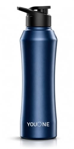 Image of YOUONE Stainless Steel 1000 ML Water Bottle /Thunder for fridge /School /Outdoor /Gym /Home /office /Boys /Girls /Kids, Leak Proof And BPA Free (Blue)