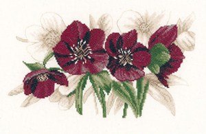 Lanarte Hellebores Cross Stitch Kit