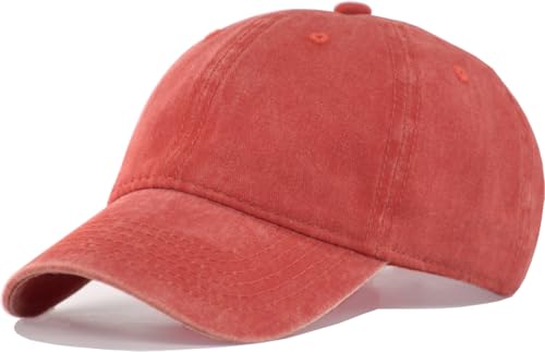 Image of Vintage Washed Cotton Baseball Caps Men Women Adjustable Unstructured Low Profile Dad Hat