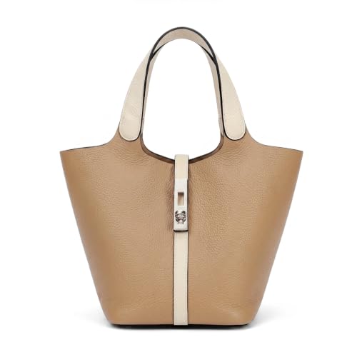 Image of Tote Bag for Women Vegan Leather Bucket Purse for Women Top Handle Handbag Shoulder Bag with Detachable Small Purse