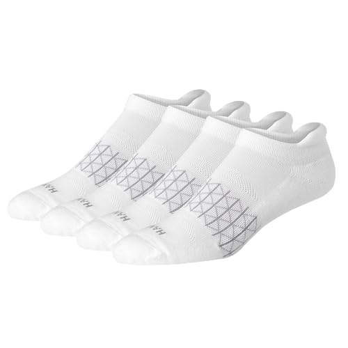 Image of Hanes Men's Socks, Absolute Comfort Cushioned Moisture-wicking Seamless Toe, 4 Pack, Ankle, Crew and Heel Shield Socks
