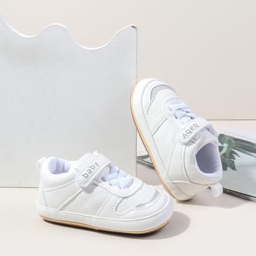 Newbron Baby Boys Girls Retro Sneakers Pu Leather Rubber Sole Walking Shoes Toddler Non-Slip First Walkers Infant Slippers Crib Shoes3