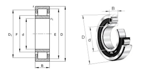 Roulement NU 315 ECP à une rangée avec cage polyamide haute capacité - 2