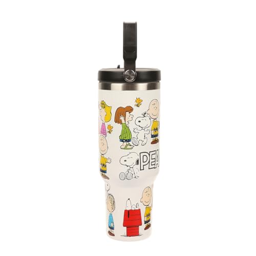 Peanuts All-Over Character Print White 40 Oz Stainless Steel Water Bottle by Bioworld - Used condition - Image 3