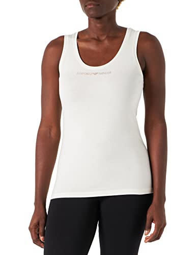Emporio Armani Logo Tank Essential Studs Débardeur, Pale Cream, M Femme