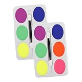 SKISUNO 2pezzi Palette Di Pittura Facciale Con Kit Di Trucco Artistico Per Vernice Corporea Base Oleosa Per Spettacoli Teatrali e Feste