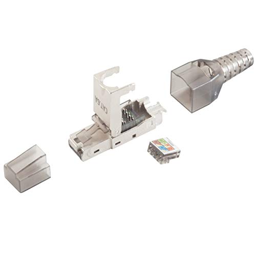 Prise Cat.6A câble réseau RJ45 sans outil blindé 1aTTack.de pour connexion LAN rapide x5
