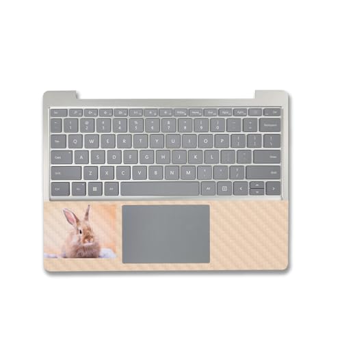 Image of MightySkins Carbon Fiber Skin Compatible with Microsoft Surface Laptop Go 3 (2023) Full Wrap Kit - Bunny | Protective, Durable Textured Carbon Fiber Finish | Made in The USA