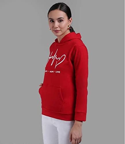 Image of Women's Printed Sweatshirt with Hoodie- Abstract Print-Stylish Pullover for Girls and Women
