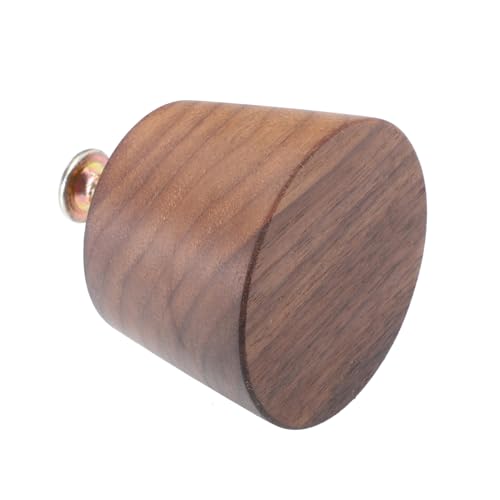 DECOMELODY 1pc Wood Cabinet Drawer Handles Black Walnut Knobs for Kitchen Cabinets Matte Black Pull Handles Set