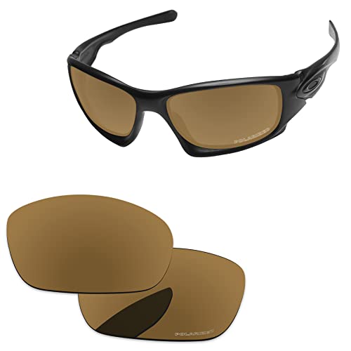 PapaViva Lentes de repuesto para Oakley Ten X OO9128, Bronce dorado, Ten X
