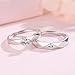 Matching Rings for Couples Promise Rings for Him & Her Engagement Wedding Rings Set Adjustable Silver Couple Rings Statement Rings Valentines Day Gifts (CZ)