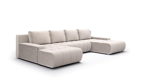 Tendencio Boluti - Sofá panorámico convertible con baúl de almacenamiento (Beige)