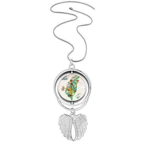 Collier rotatif ailes d'ange bijoux anti-stress pendentif carte Taiwan