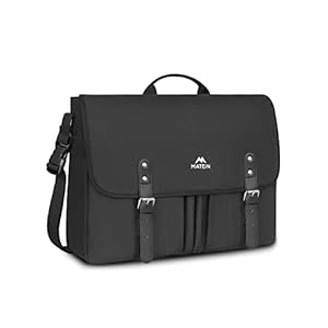 MATEIN 17 Inch Messenger Bags for Men, Large Laptop Briefcase Lightweight Unisex Crossbody Shoulder Bag College Satchel, Soft Water Resistant Daily Computer Sleeve Case for Travel Office Gifts, Black