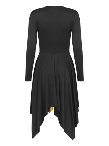 Freebily Liturgical Dancewear for Women Long Sleeve Contemporary Dance Costumes Asymmetrical Praise Dance Dresses