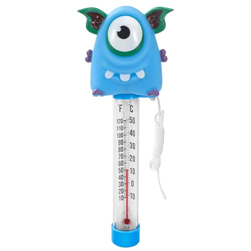 Image of Floating Pool Thermometer, Water Temperature Thermometer with String, Large Size Easy Read & Shatter Resistant Pool Accessories for Outdoor & Indoor Swimming Pool, Ice Bath and Hot Tub,Spas（Flower）